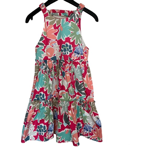 Zara Dresses & Skirts - ZARA Pink Floral Open Back Mini Dress Vibrant Vacation